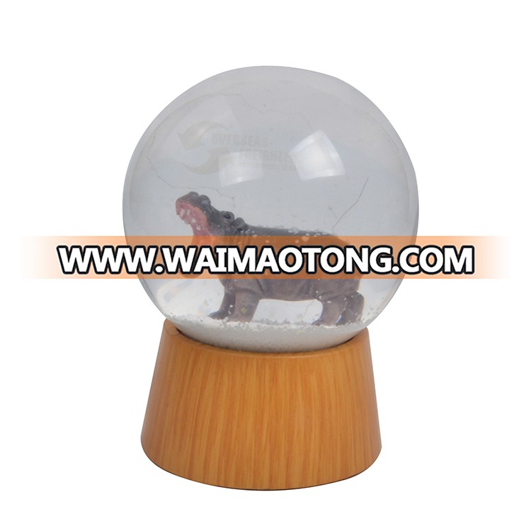 Gorgeous Colorful High Quality Wooden Base Snow Globe