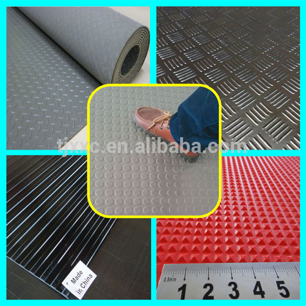 black color 3mm China square stud rubber flooring