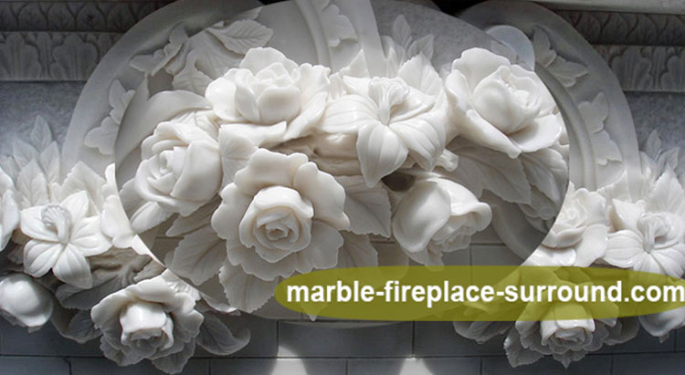 Freestanding Custom Size Stone Statue Carving Natural White Marble Fireplace Mantel For Sale