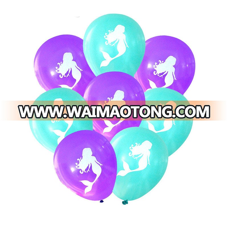 12inch Girl Mermaid Latex Free Balloons For Wedding Birthday Baby Shower Favor Birthday Party Decorations