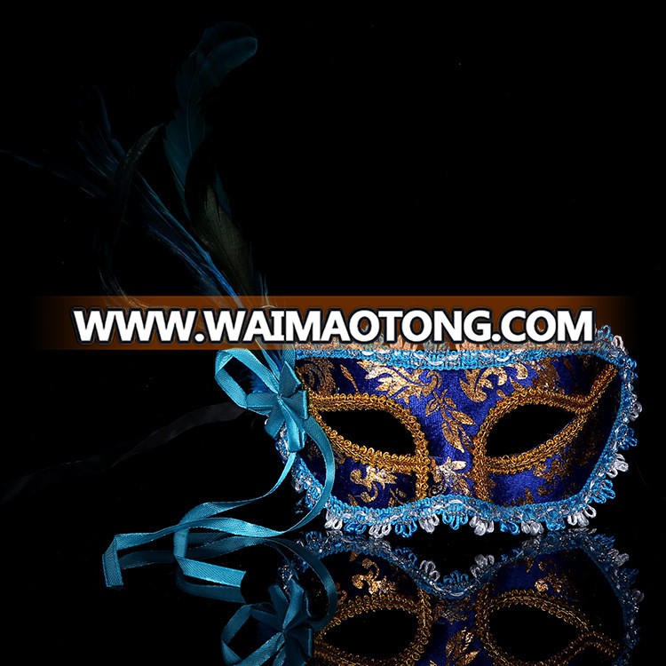 PoeticExst Women half face masquerade mask fashion mardi gras feather masks