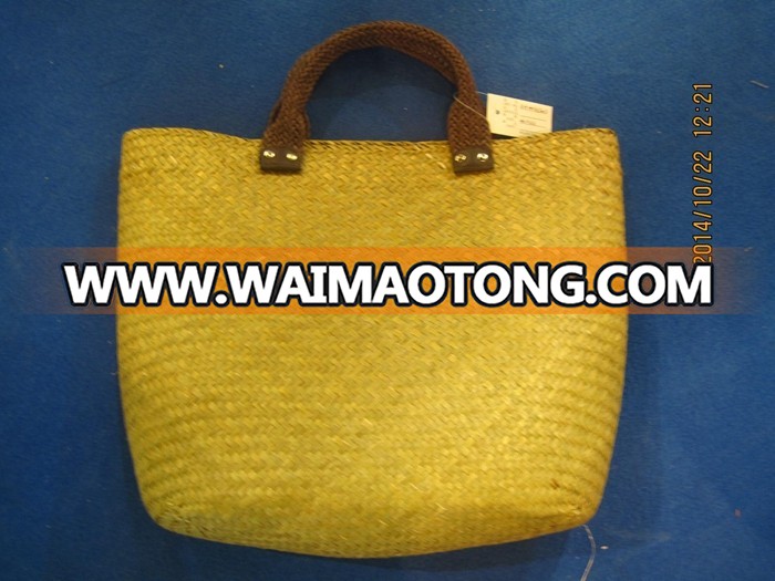 wholesale nature weaving handbag seagrass handgag straw woman tote bag