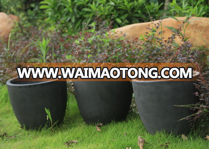 2015 hot sell small round decorative fiberglass clay flower pots wholesale