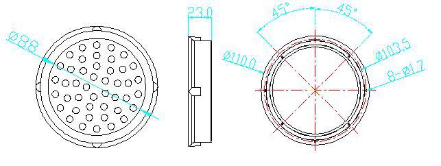 100mm Red Triangle Pixel Cluster LED Traffic Signal Light