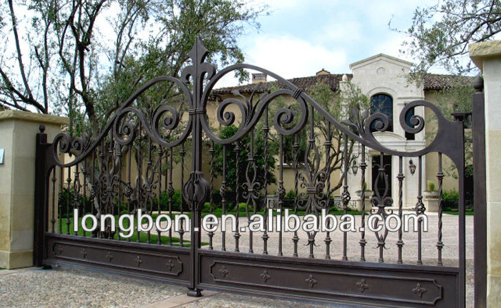 Top-selling modern automatic driveway cast iron gate