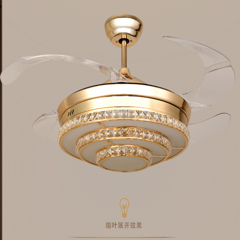 Hot selling products 2017 Modern invisible Ceiling Fan with light 42 inch retractable ceiling fan