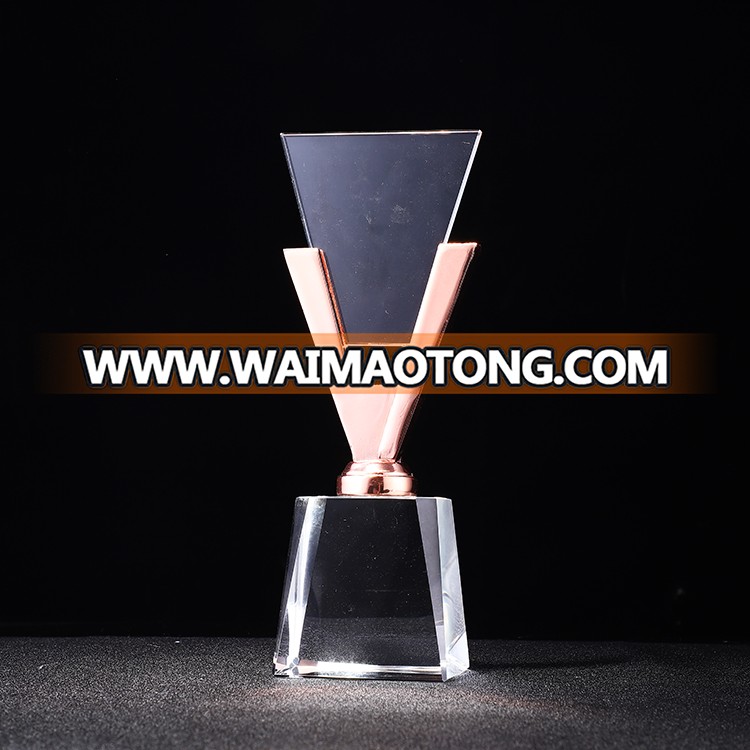 Wholesale crystal trophy glass cheap crystal award custom  trophy crystal award