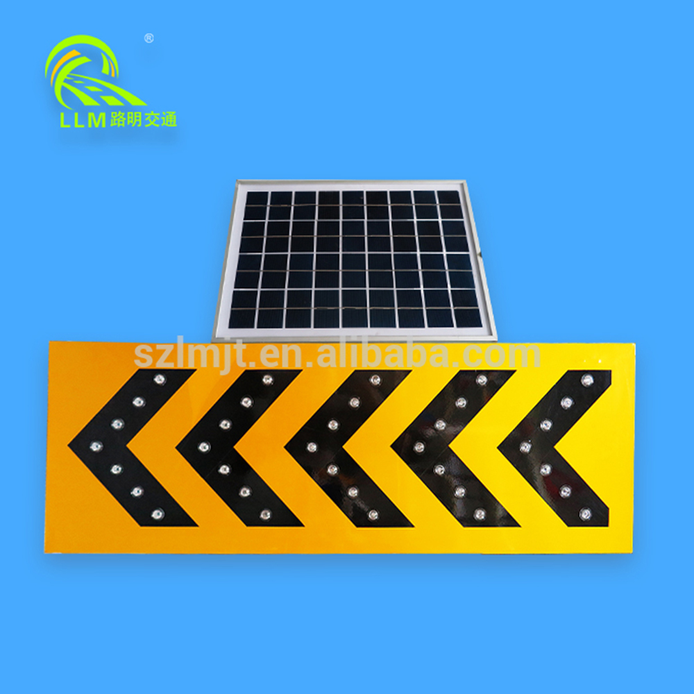 LED solar powered traffic safety flashing arrow sign