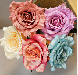 Hot sell simulated silk rose flowers for wedding