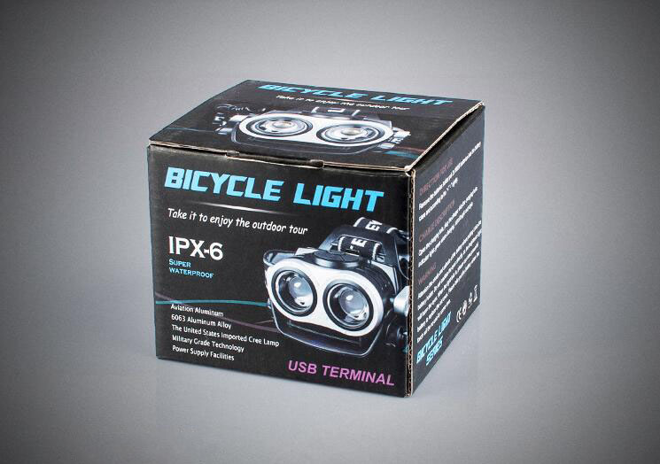 High-power LED rechargeable double-headed headlights T6 outdoor riding light