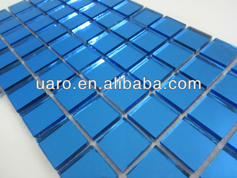 Deep Blue Mirror Wall Decor Glass Mosaic Tile