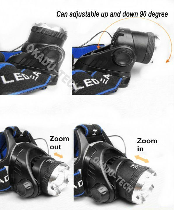 Multifunction Riding Camping Rechargeable Torch LED Head Lamp