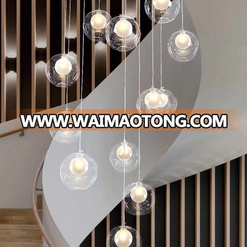 Spiral Down Crystal Pendant Chandelier Lamp