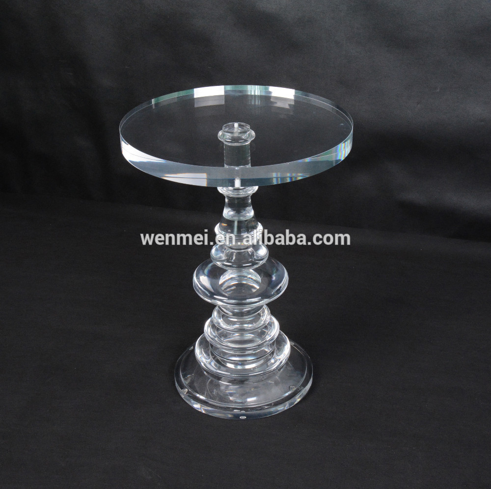 Felicity glass top and clear acrylic round end table