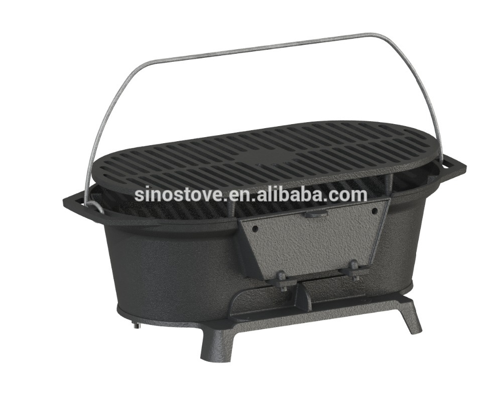 outdoor portable cast iron cookware BBQ charcoal grill/ camping BBQ grill