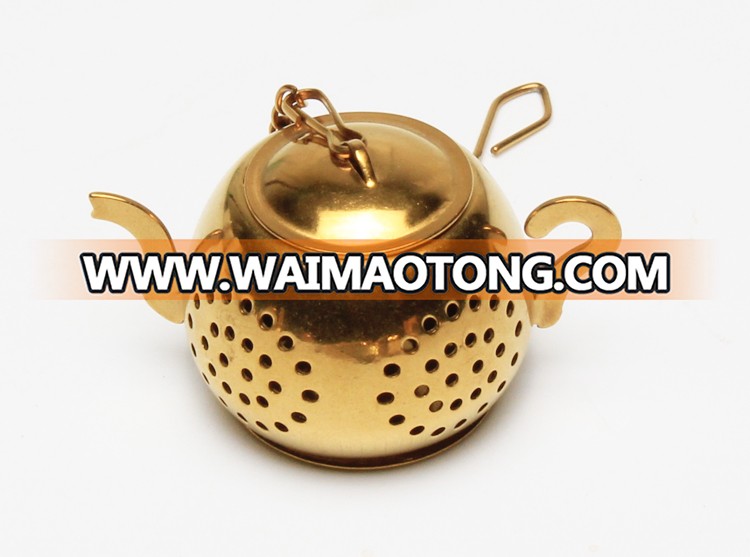 Amazon Hot Selling Different Styles Stainless Steel Gold Plated Tea Infusers, Tea Strainer