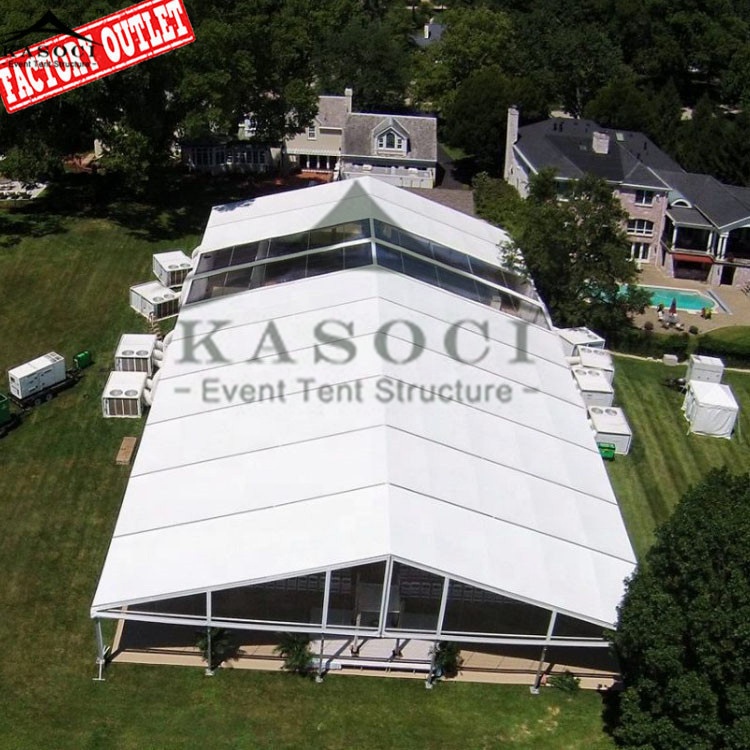 VIP boat storage wedding tent set up