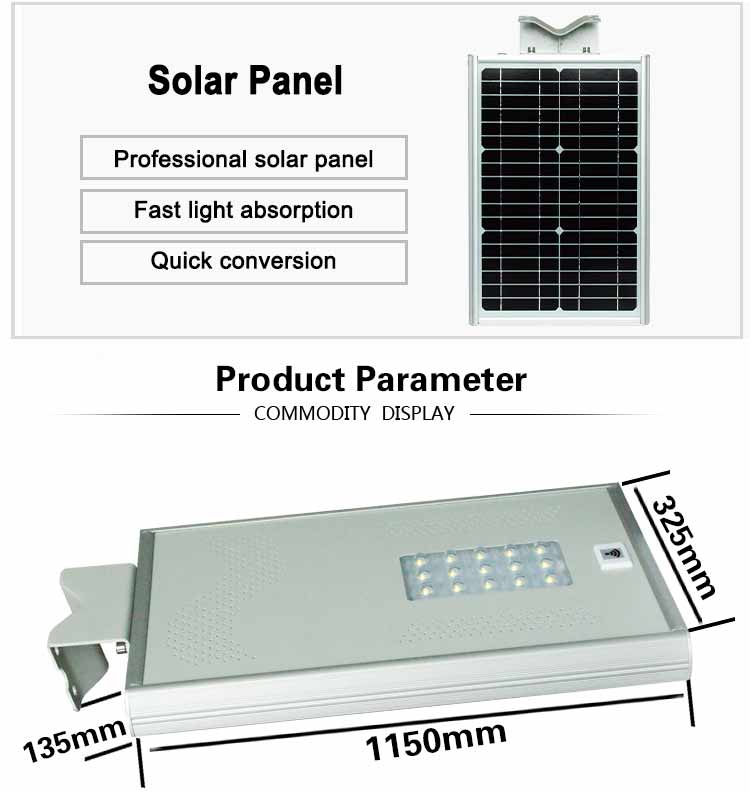 60W Outdoor Low Price Led 60W All In One Solar Street Light With Pole