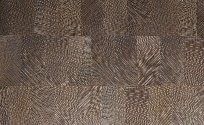 Reactive Stained Natural Color Smooth Oak End Grain Wall Panel Wood Flooring