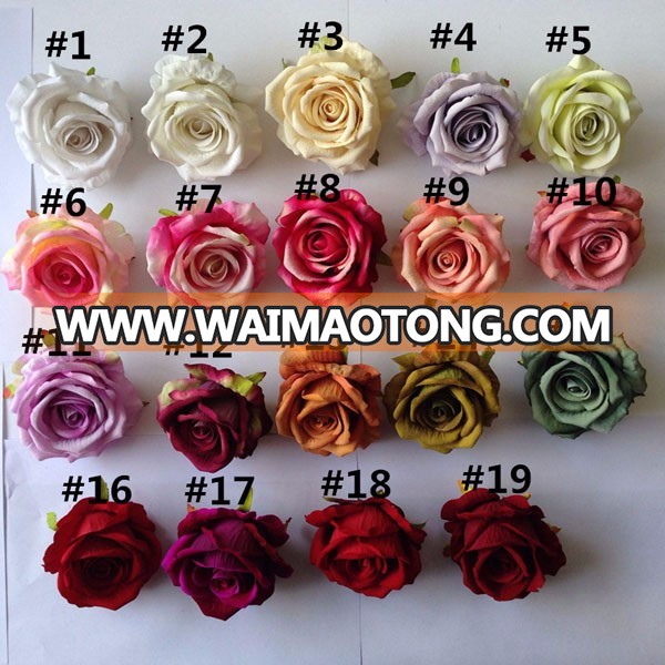 Single stem silk velvet artificial rose flower