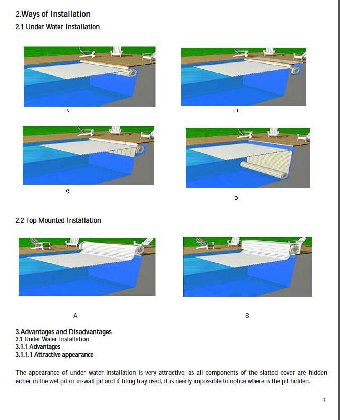 PVC slats automatic swimming pool cover