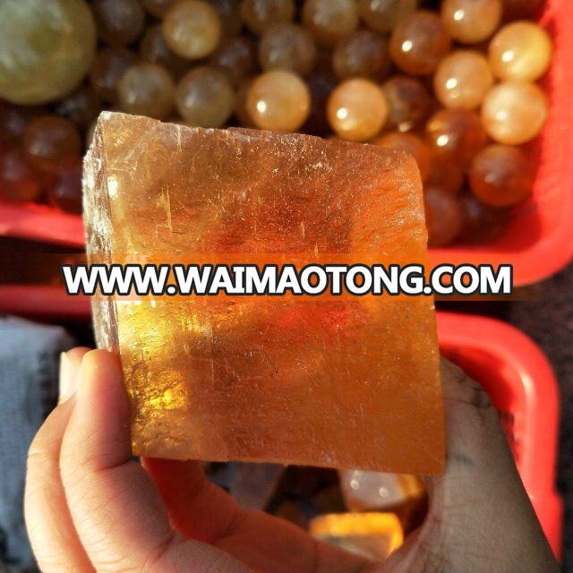 Natural Crystal Rough Gemstone Yellow Calcite, Rough Calcite