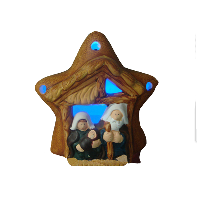 Ceramic house star shape decoration led small night light