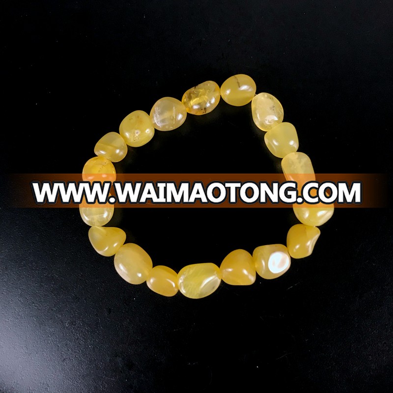 High quality natural yellow opal tumble stone bracelet