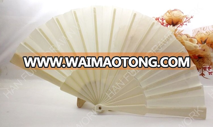 customized logo printed foldable hand fan plastic