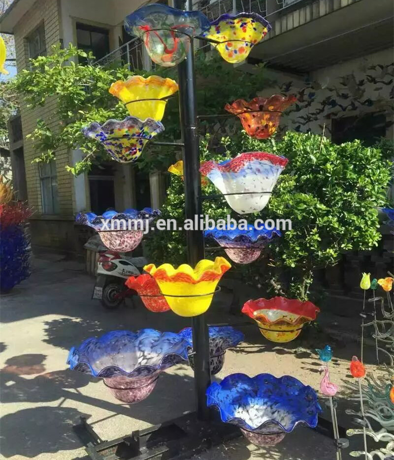 Wholesale Handmade blown colorful round decorative glass bowls for centerpieces