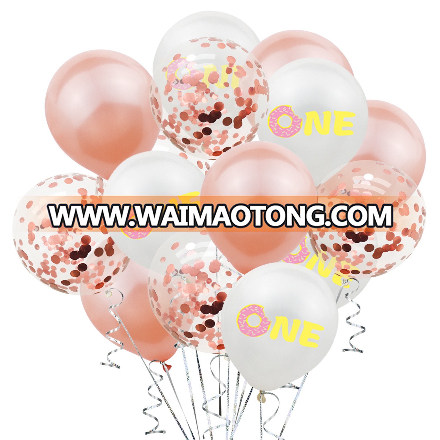 Amazon Hot Style Donut One Latex Balloon 1st Birthday Baby Christening Party Balloon Decoration