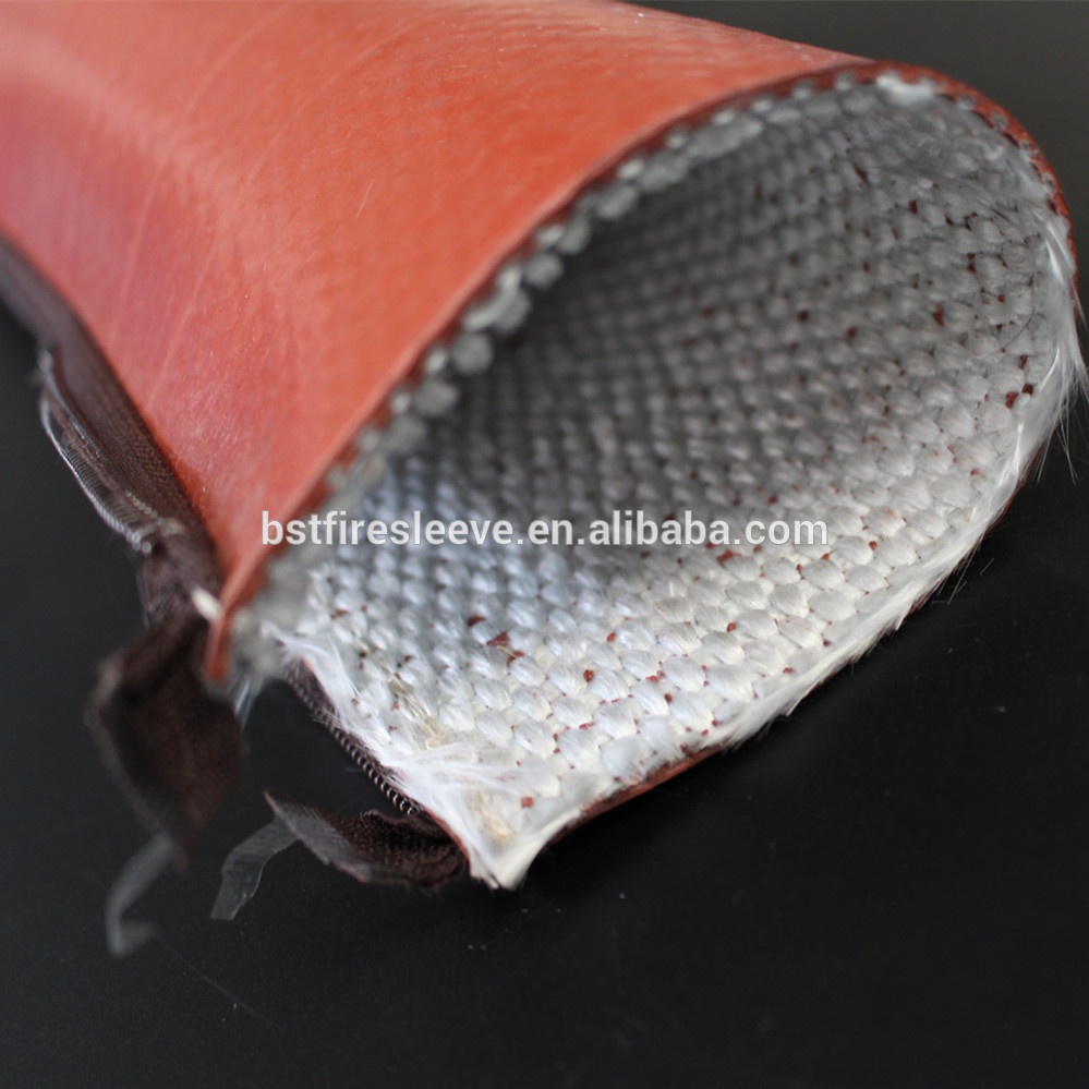 Silicone Fiberglass Fire Sleeve with Zipper