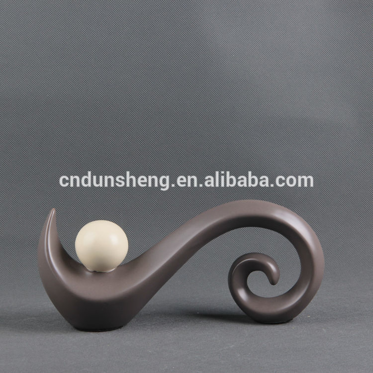 Wholesale home accessory ceramic unpainted abstract matt sculpture ,