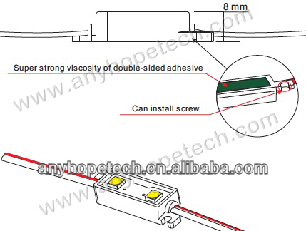 dc12v 0.48w 2LEDs rohs 5050 smd module led