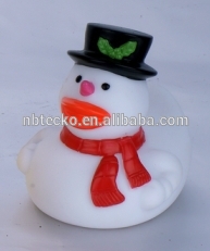 Cheap Christmas Cute Snowman Shape PVC Kids Bath Floating Toy Duck