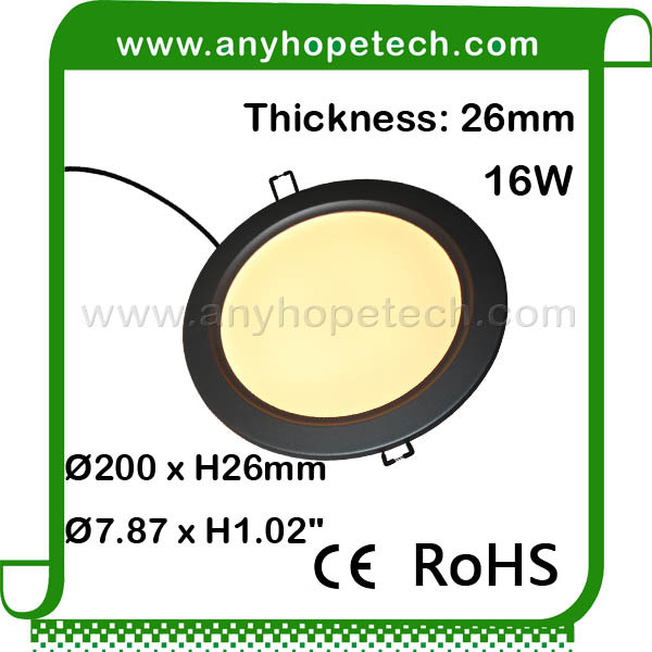 World class quality diameter 200mm 16watt round led suspended ceiling light