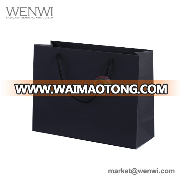 Luxury Bulk Different Size Foldable Recycle Plain Black Paper Shopping Bag