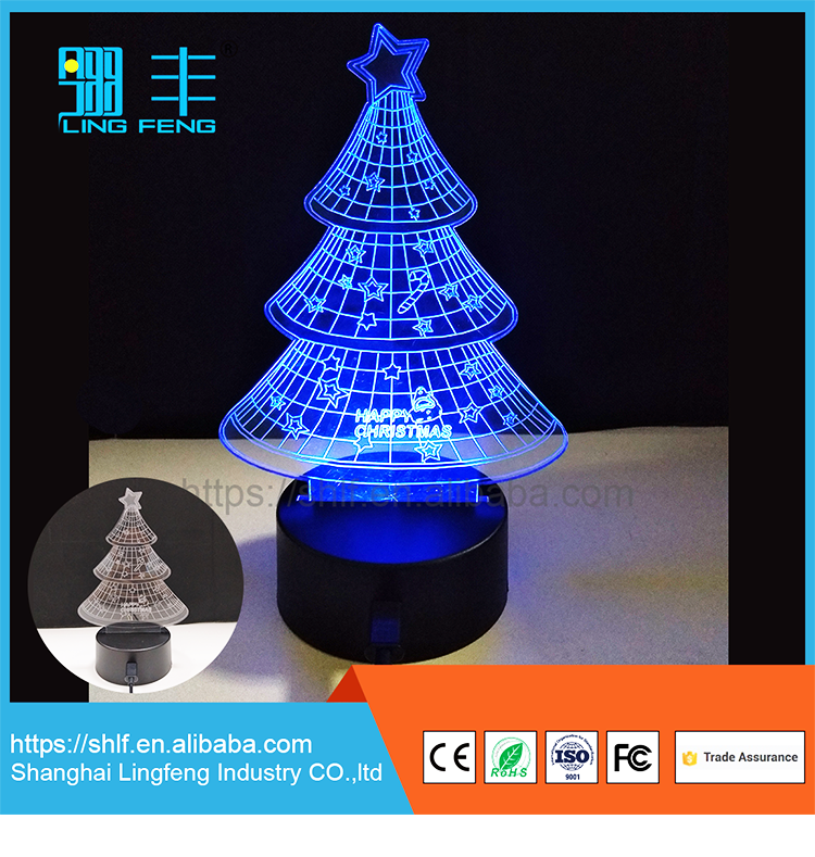 why order home decoration 3d effect illusion led Christmas tree light