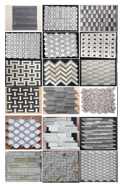 hexagon marble mosaic natural stone basalt  price wood grain marble