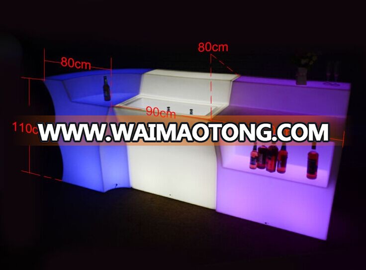 Wholesale lounge bar furniture lighted-up LED Bar Counters DJ Counter with 16 Colors Changing