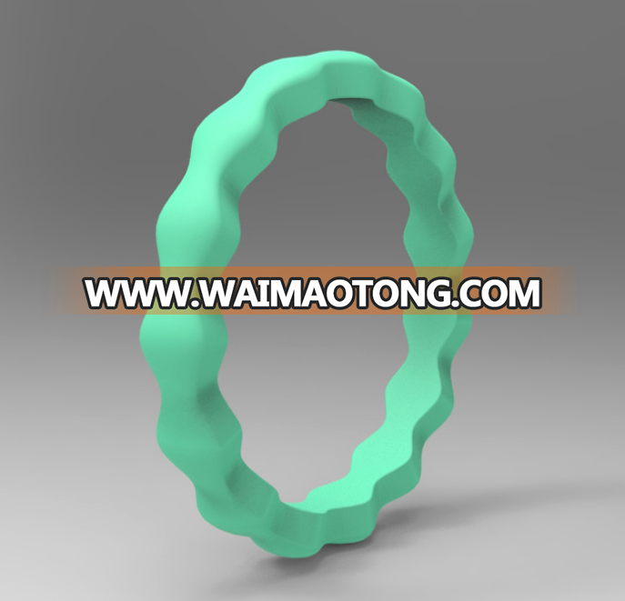 diamond pattern Silicone Rubber Wedding Bands for Men & Women