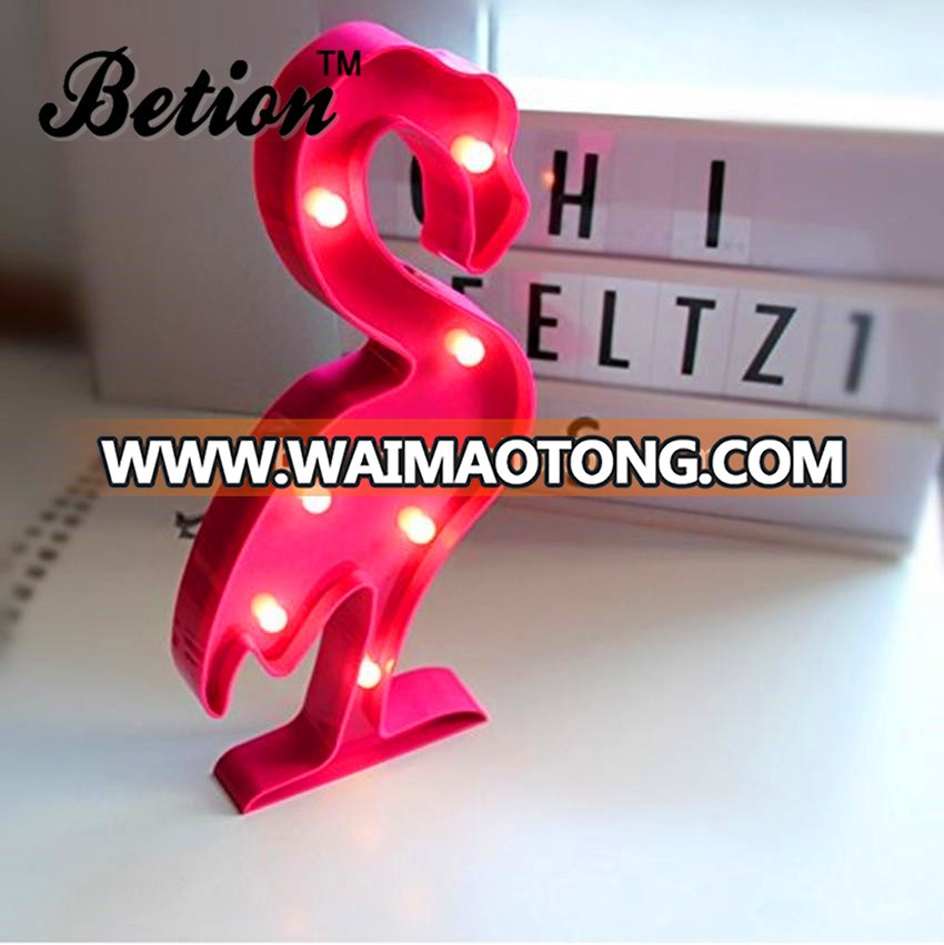 Led Flamingo Cactus Night Light Kids Room Decoration Boys Girls Room Decorate Plastic Led Marquee Sign Light Light Up