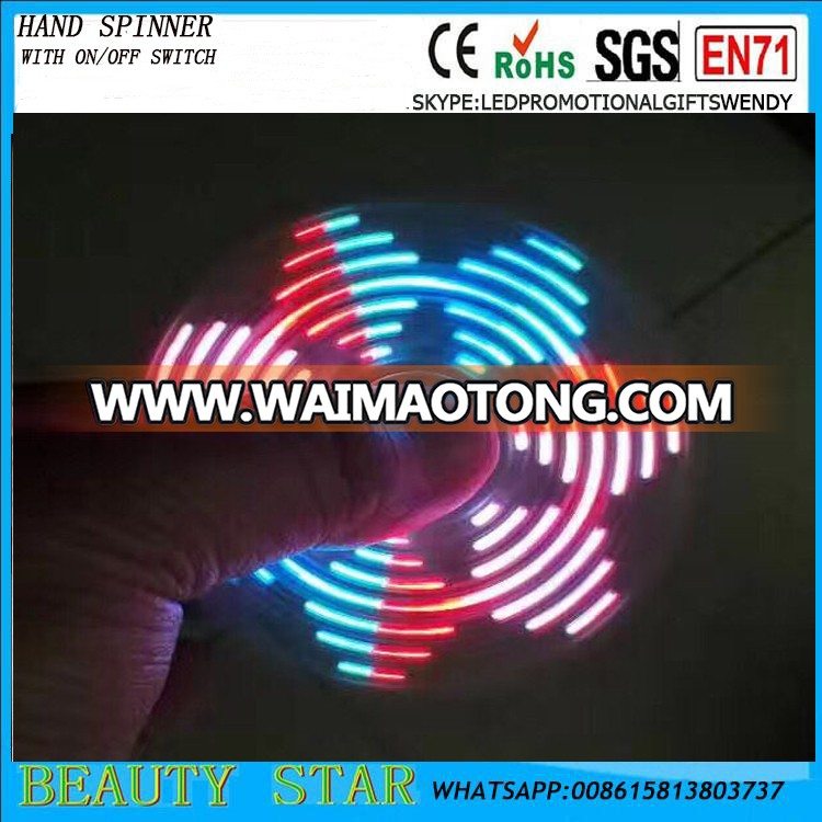 2017 Hot sales Plastic LED fidget spinner with 608 bearings wholesale China factory price