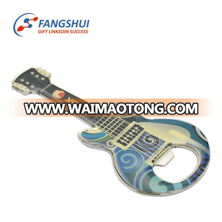 Wholesale Custom Die Struck guitar shape metal beer Bottle Opener