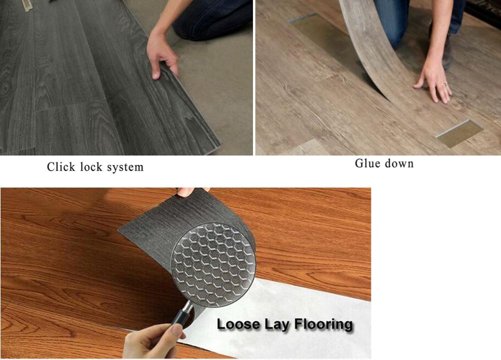 Eco- Friendly Unilin Click PVC Vinyl Material LVT Floating Wood floor