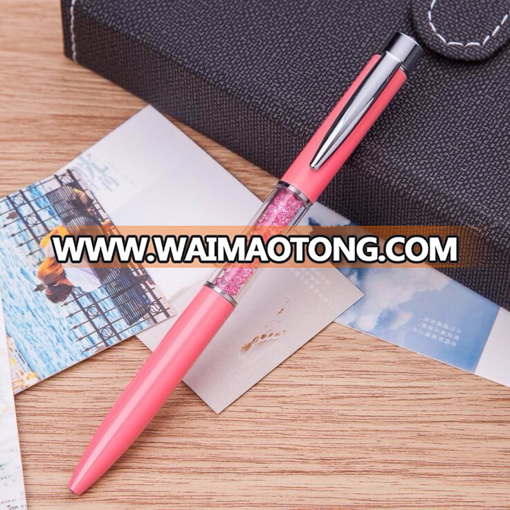 crystal diamond on top metal body promotional advertising ballpoint pen business signature office ball pen