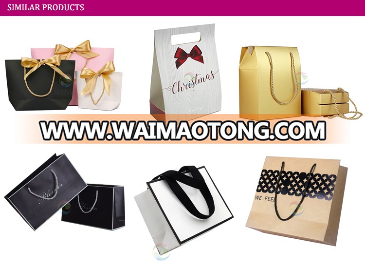 Luxury Bulk Different Size Foldable Recycle Plain Black Paper Shopping Bag