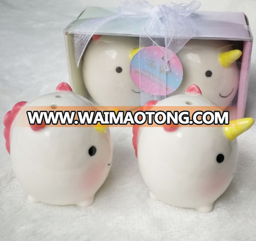 Wedding Favors or Baby Shower Gifts Ceramic Elegant Unicorn Salt and Pepper Shaker