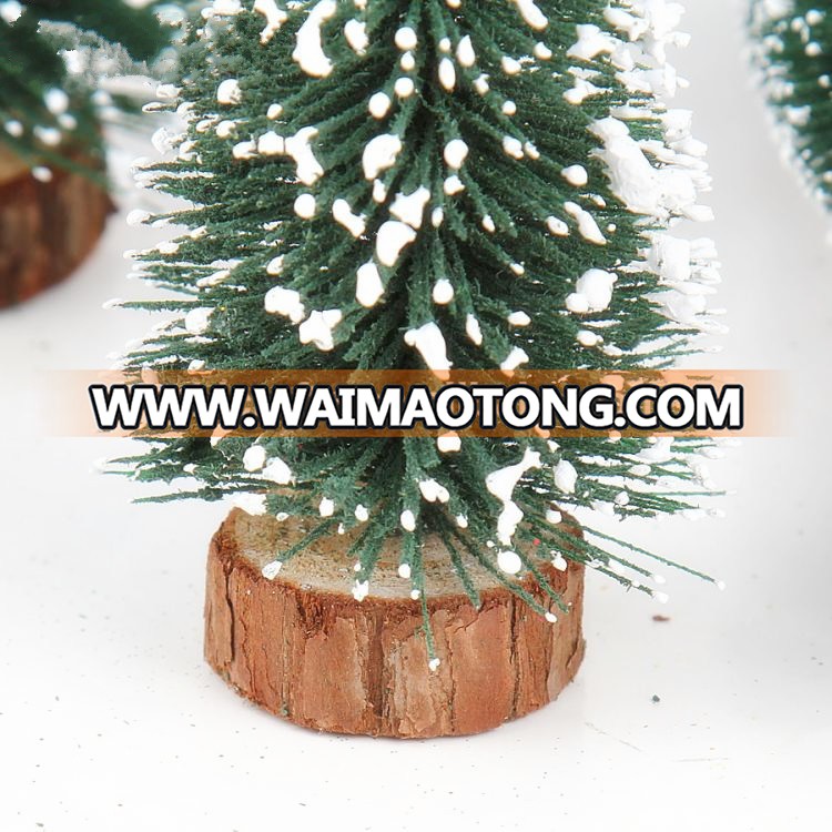 PVC  pine needle flocking white snow Christmas mini tree snow scene christmas tree