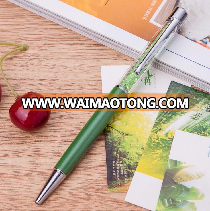 crystal metal body promotional advertising ballpoint pen business signature with crystal on top ball pen